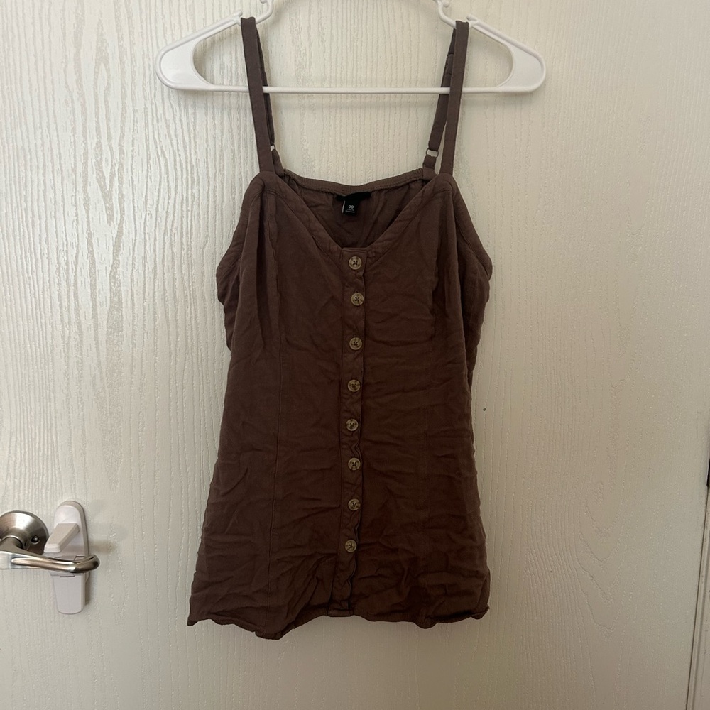 Torrid Brown Fitted Buttoned Camisole